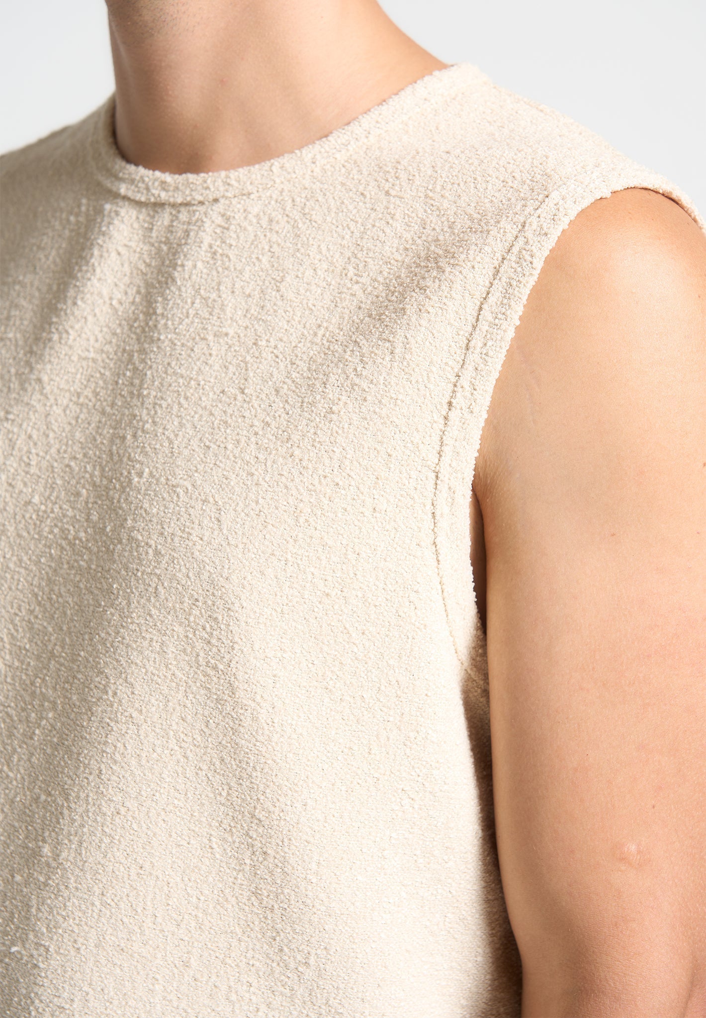 Fabien - Boucle Boxy Vest - Cream