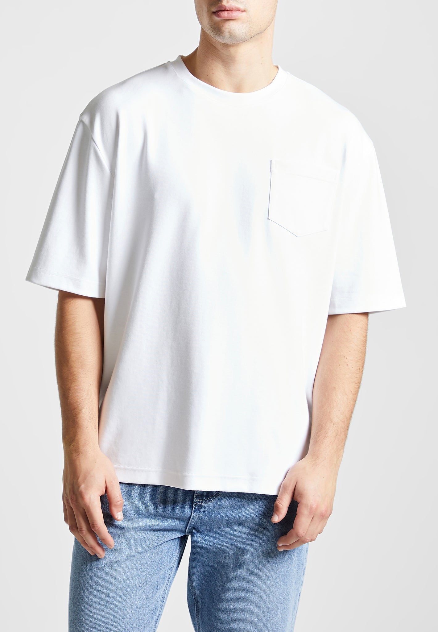 Oversized Fit Cotton T-Shirt - White