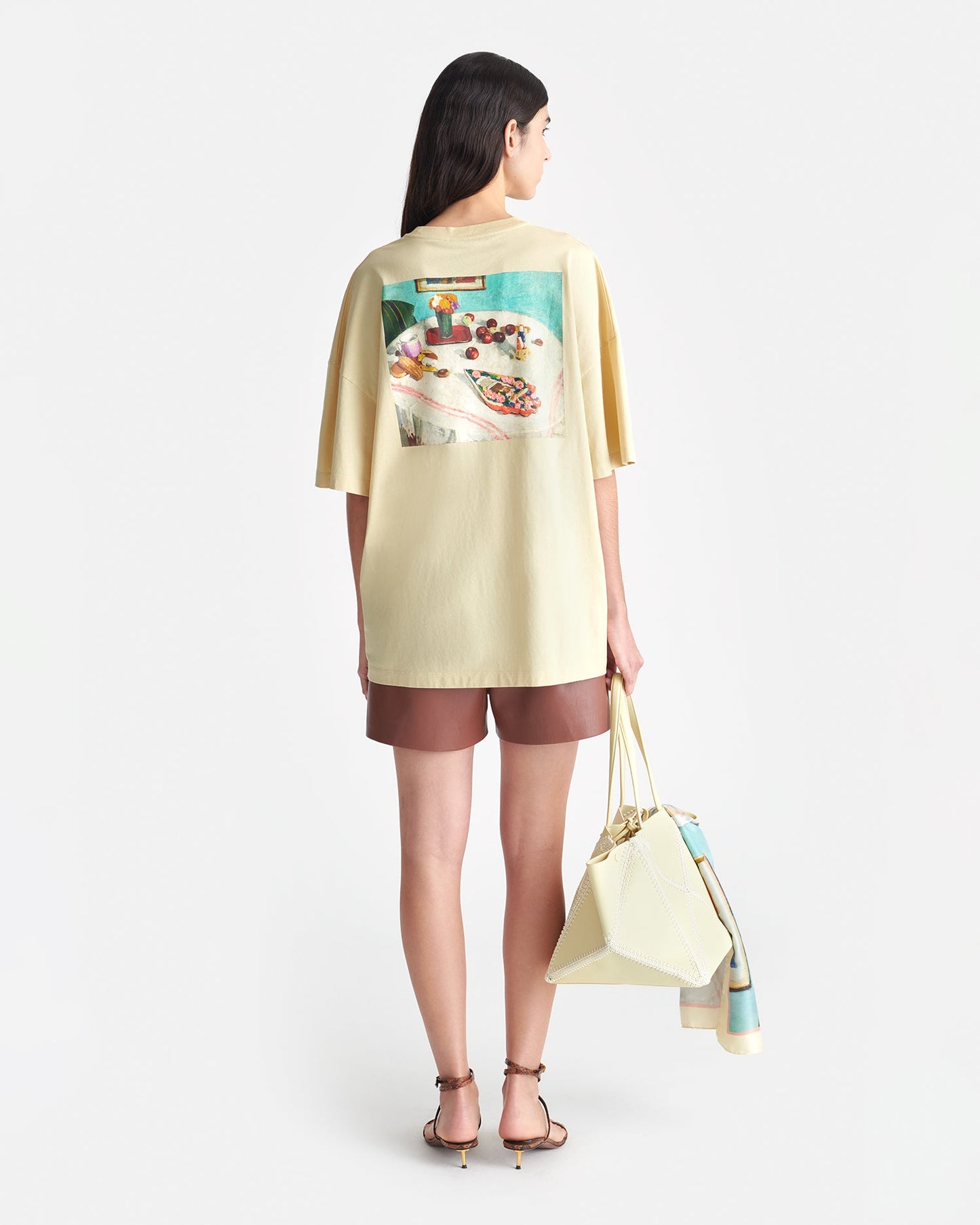 Wren - Printed Cotton-Jersey T-Shirt - Creme/Gingerbread Heart